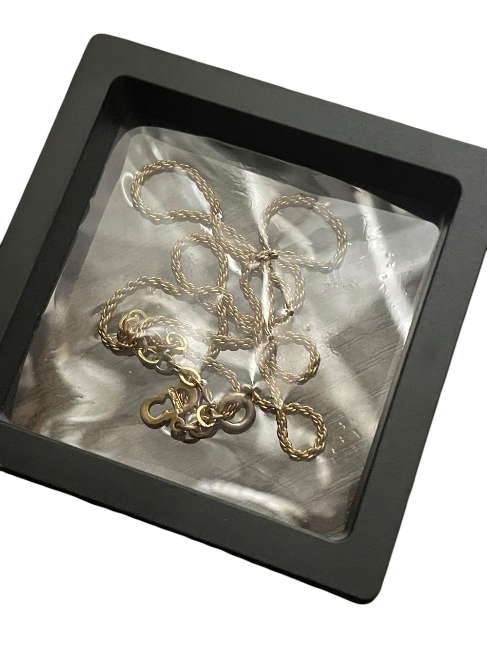 Vintage Christian Dior Gold Tone Rope Chain CD Charm Necklace⁠ - Picture 5 of 7